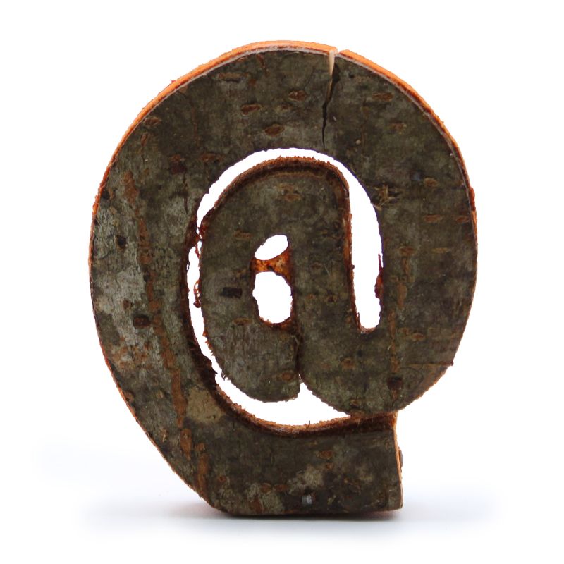 Rustic Bark Letter - "@" - 7cm