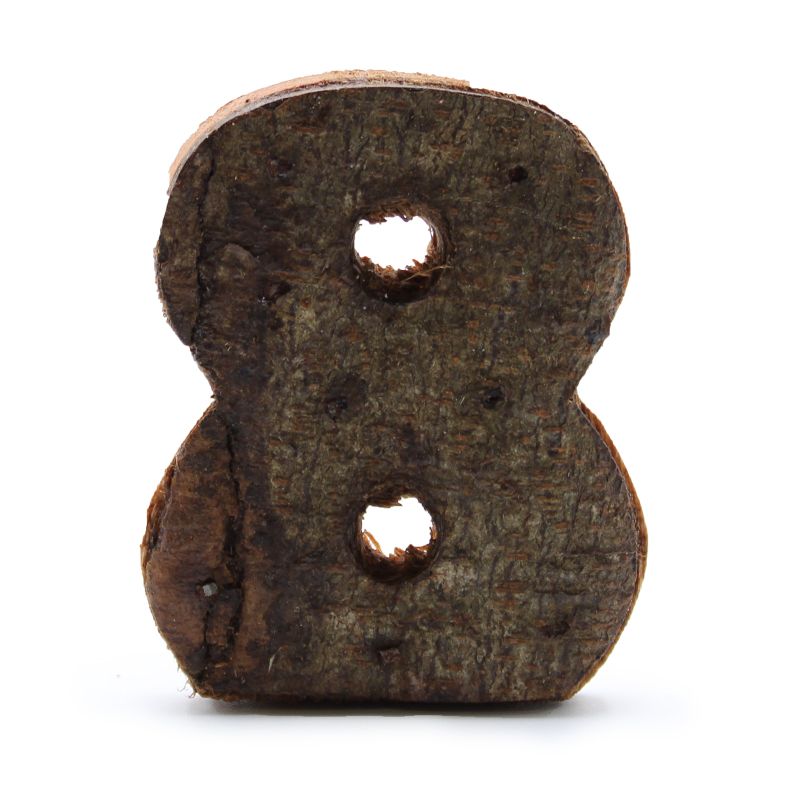 Rustic Bark Number - "8" - 7cm