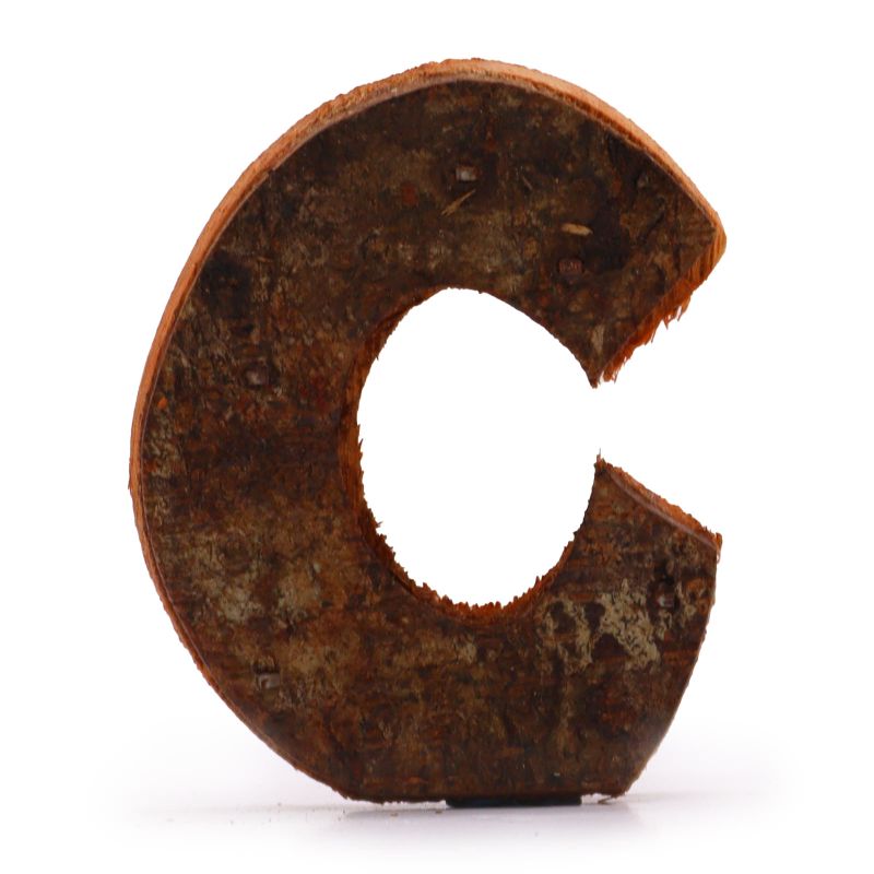 Rustic Bark Letter - "C" - 7cm
