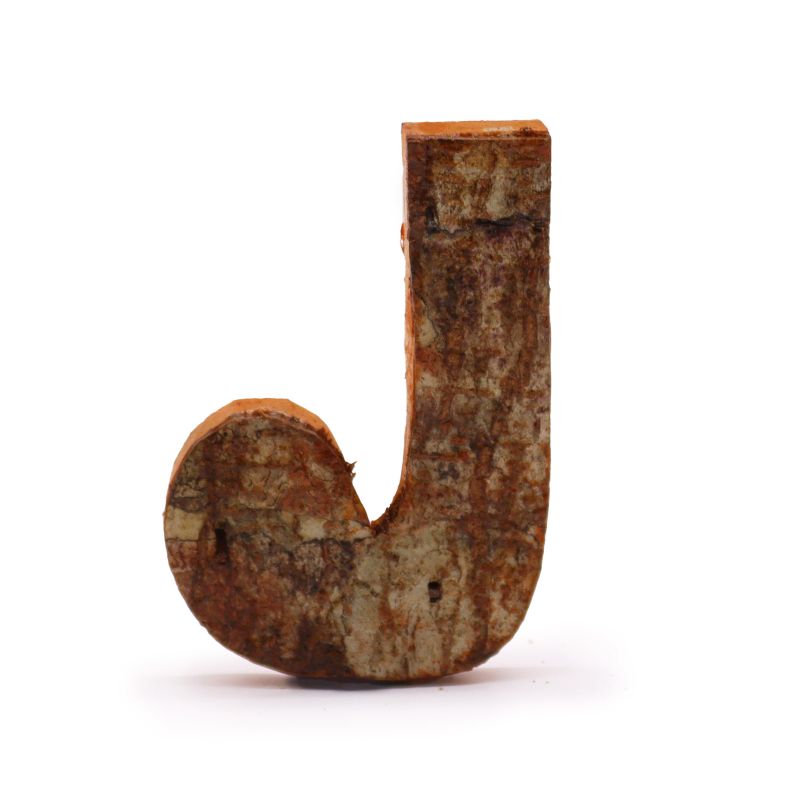 Rustic Bark Letter - "J" - 7cm