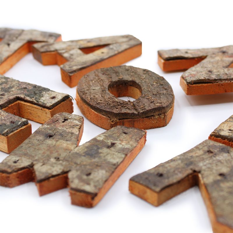 Nat Rustic Bark Letters - I love you more than words can say.. (28)