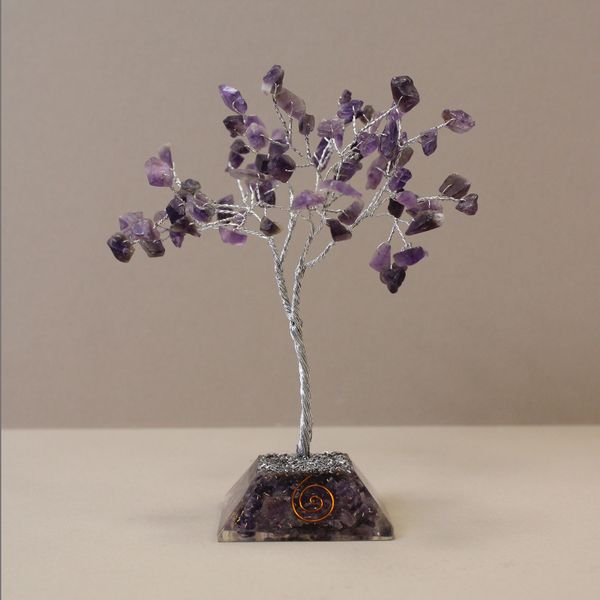 Gemstone Tree with Orgonite Base - 80 Stone - Amethyst