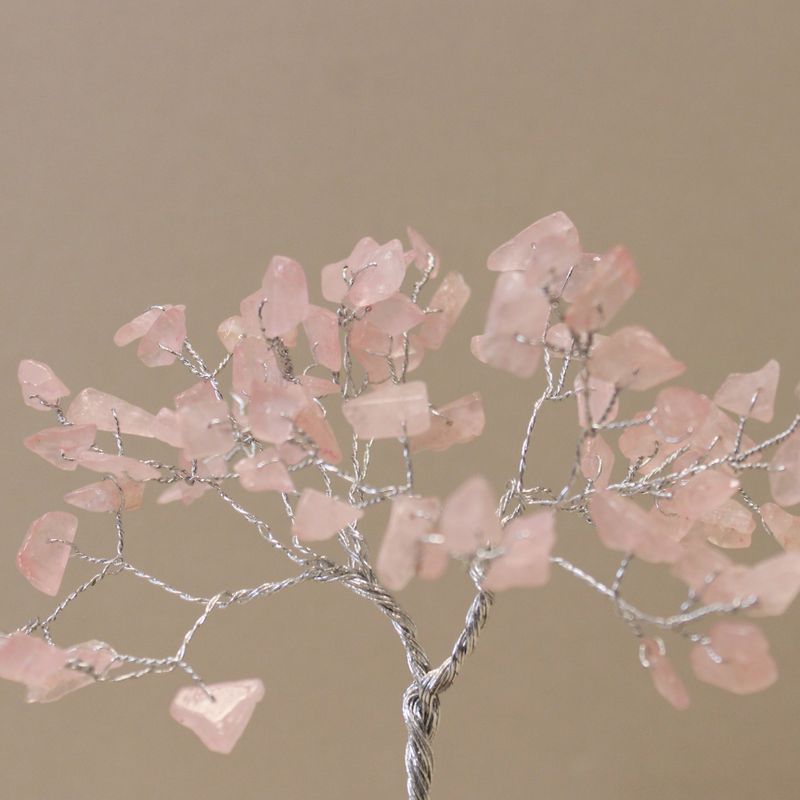 Gemstone Tree with Orgonite Base - 80 Stone - Rose Quartz