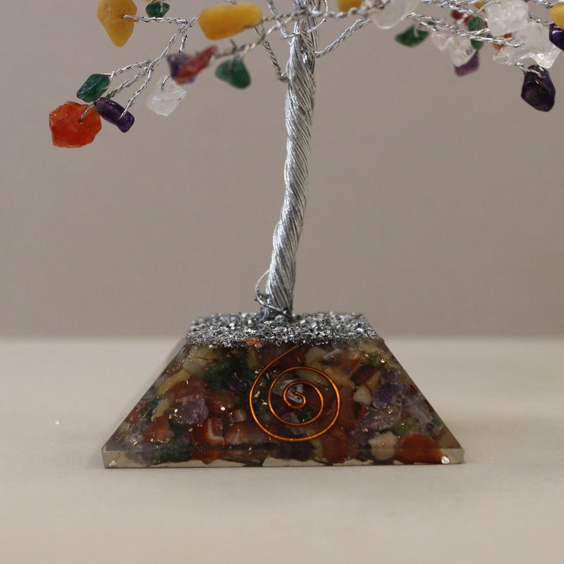 Gemstone Tree with Orgonite Base - 160 Stone - Multi