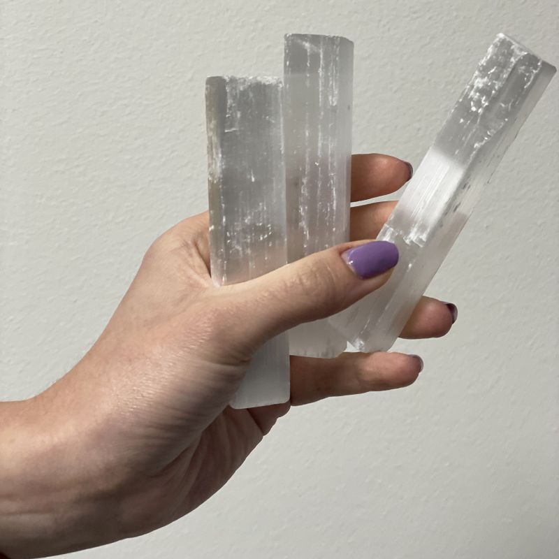 Selenite Stick Raw Crystal - Natural Stone 10 cm (4 Inch)