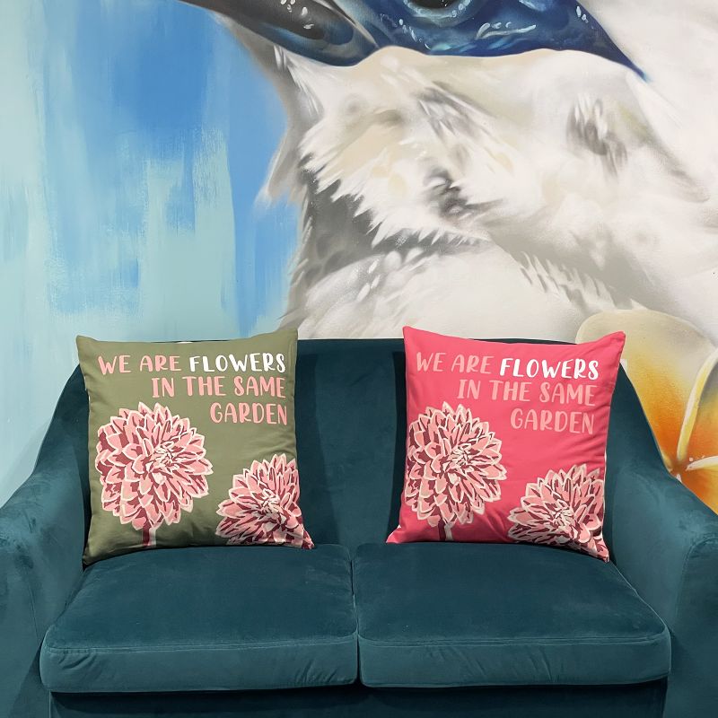 Cotton Cushion Cover - Flowers
