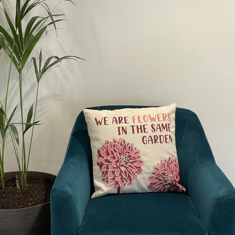 Cotton Cushion Cover - Flowers