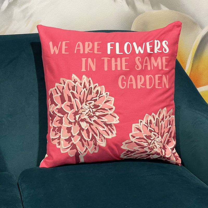 Cotton Cushion Cover - Flowers