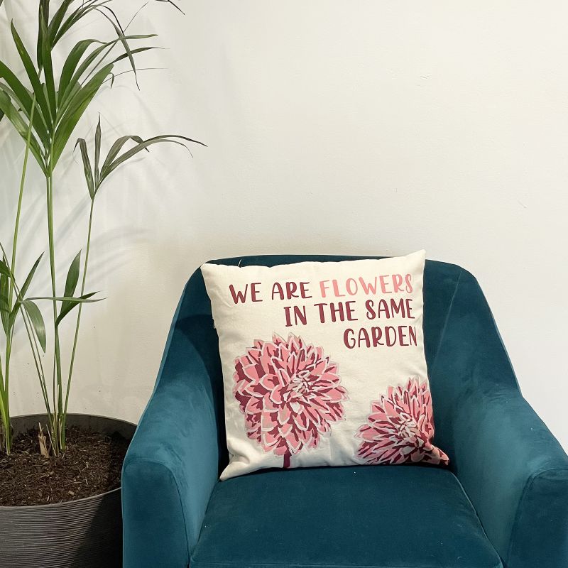 Cotton Cushion Cover - Flowers