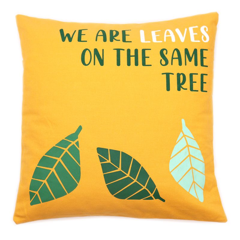 Cotton Cushion Cover - Leaves