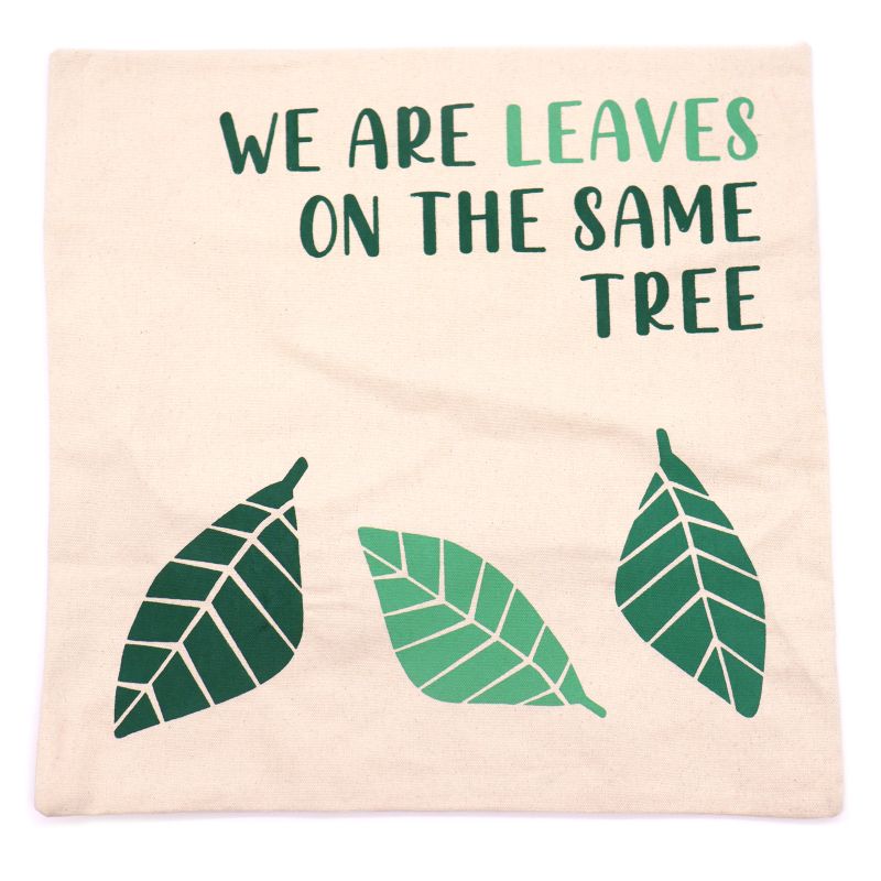 Cotton Cushion Cover - Leaves