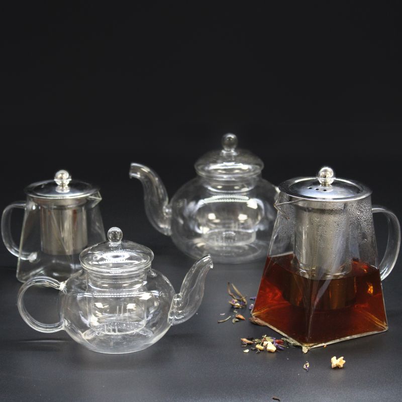 Glass Infuser Teapot - Round Pearl - 400ml - Gift Boxed
