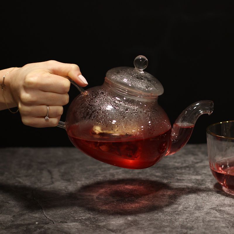 Glass Infuser Teapot - Round Pearl - 800ml - Gift Boxed