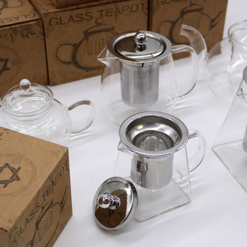 Glass Infuser Teapot - Round Pearl - 800ml - Gift Boxed