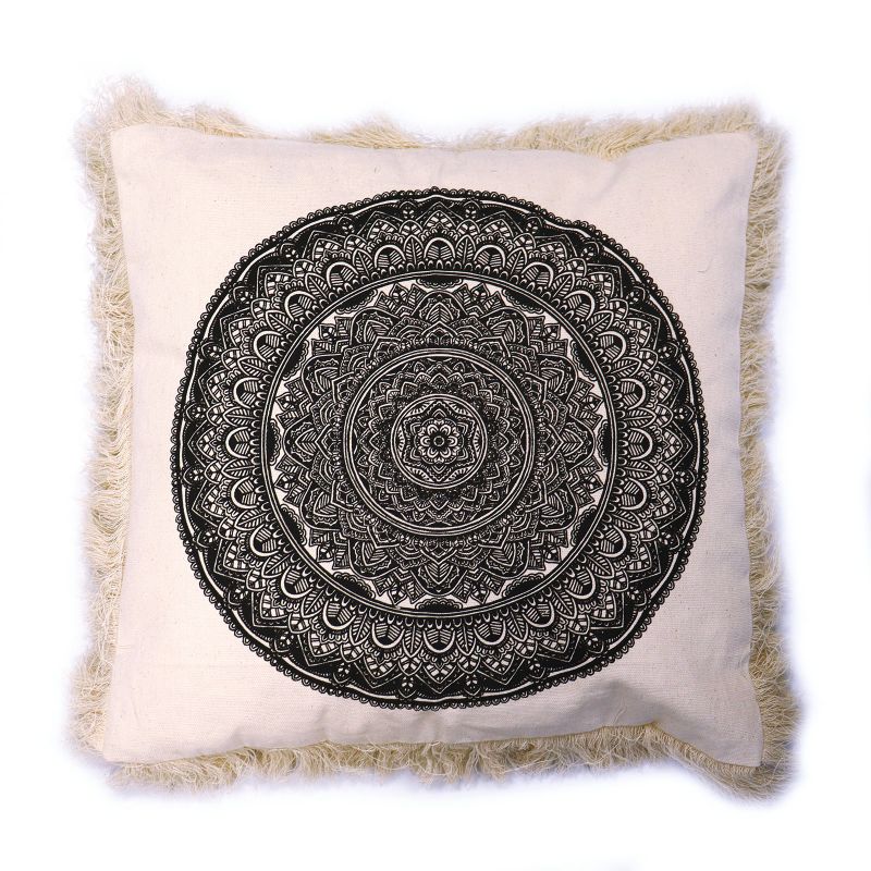 Traditional Mandala Cushion Covers - 45x45cm - black