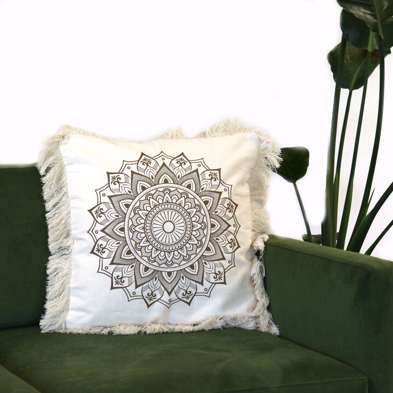 Lotus Mandala Cushion Covers - 45x45cm - bronze