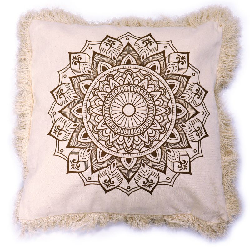 Lotus Mandala Cushion Covers - 45x45cm - bronze