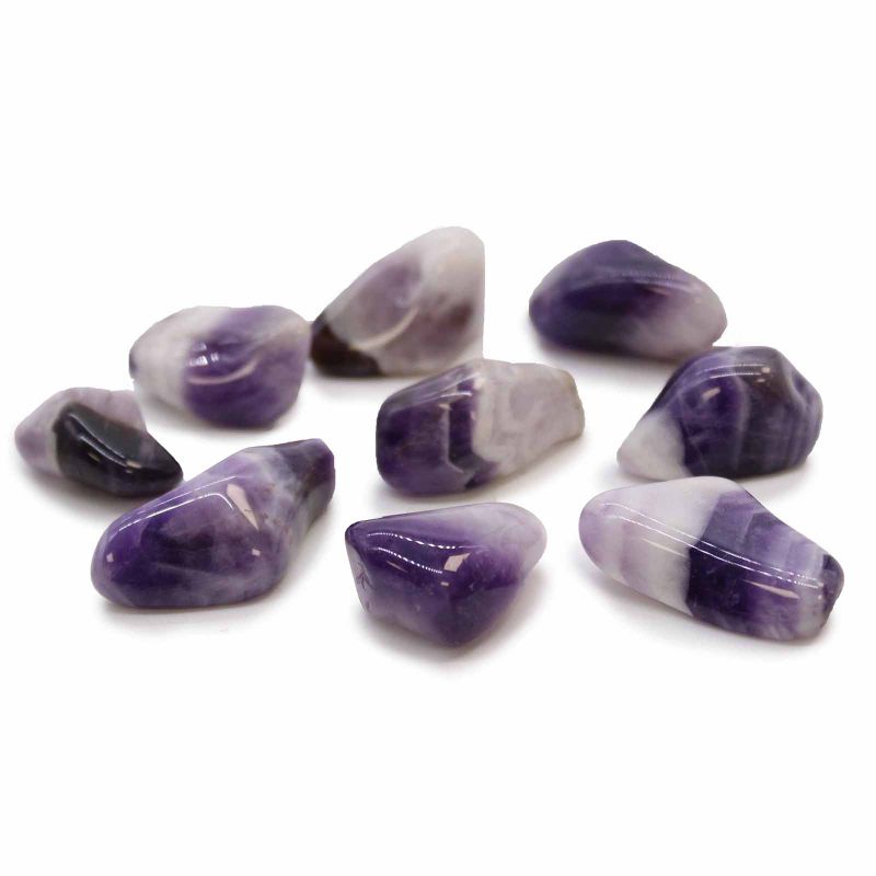 M Tumble Stone - Amethyst Banded (Grade B)