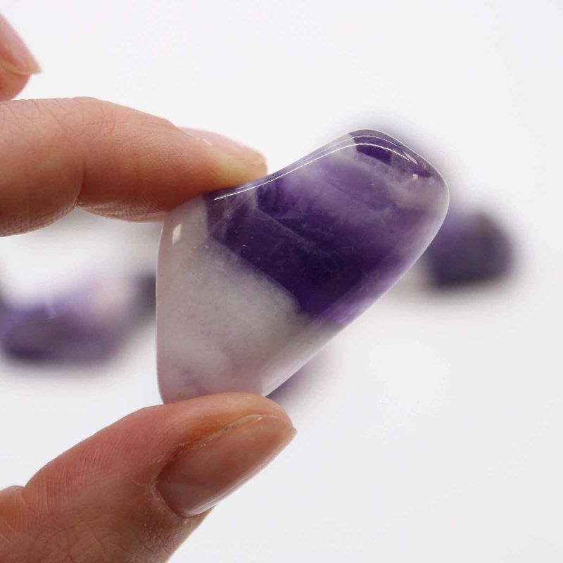 M Tumble Stone - Amethyst Banded (Grade B)