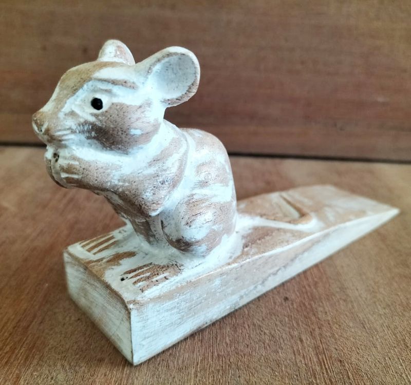 Hand carved Doorstop - Doormouse