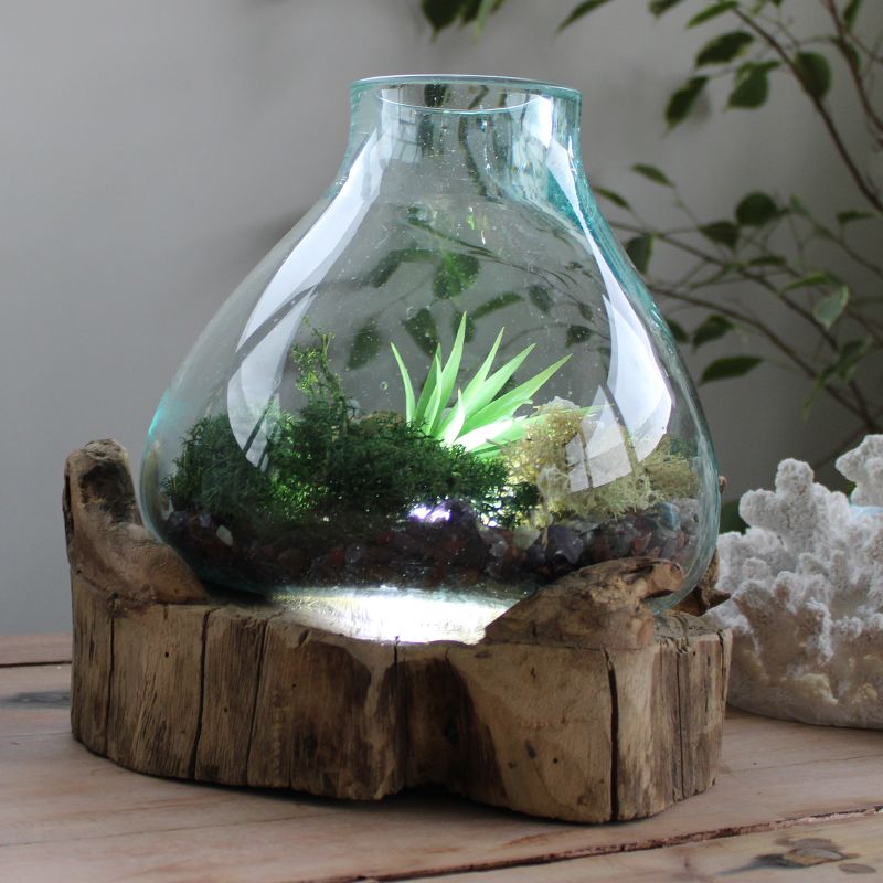 Molten Glass Large Fish Tank 3.7 litre (with light cavity)- 30cm (UK Plug)