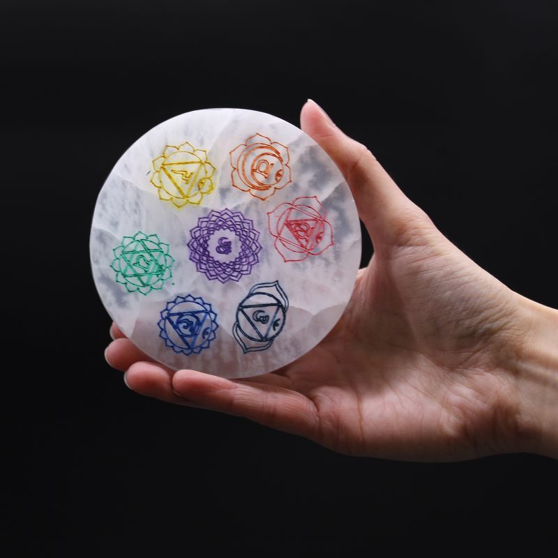 Medium Charging Plate 10cm - Chakra Design - colour