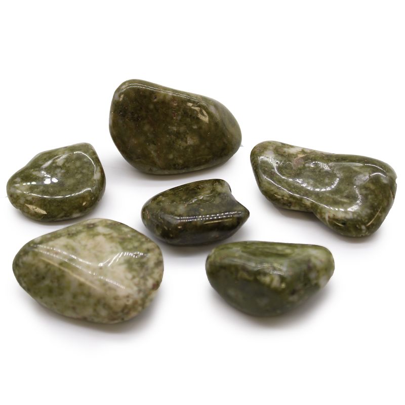Large African Tumble Stone - Epidote Snowflake