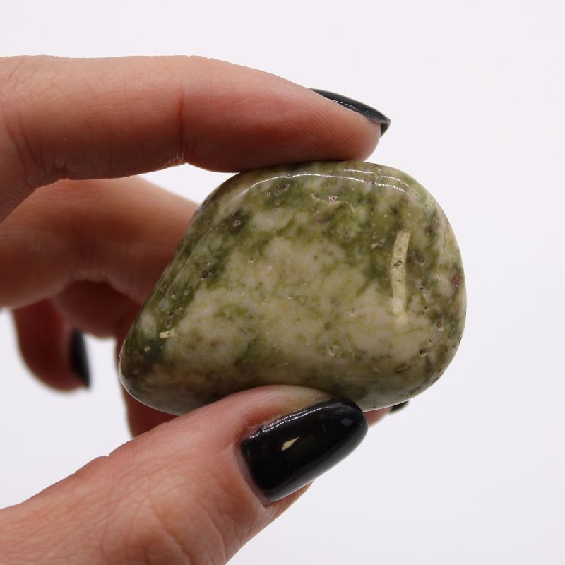 Large African Tumble Stone - Epidote Snowflake
