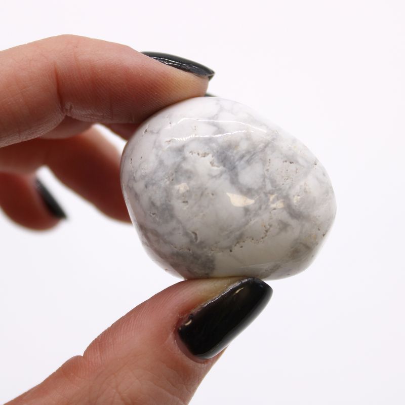 Large African Tumble Stone - White Howlite - Magnesite