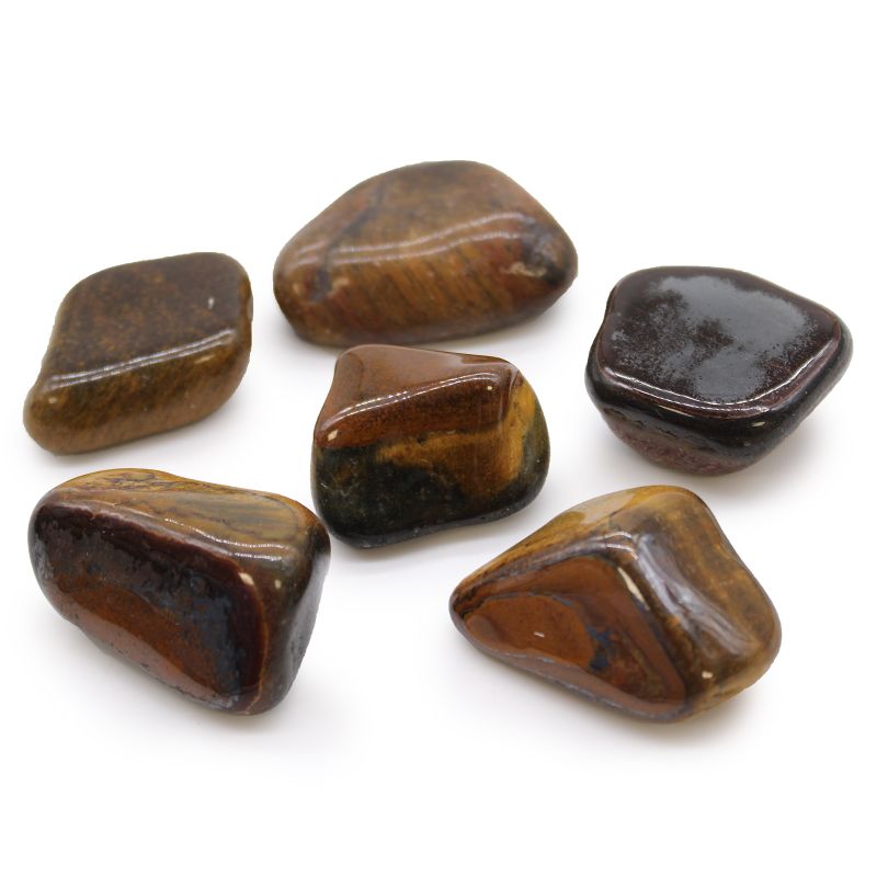Large African Tumble Stone - Tigers Eye - Varigated