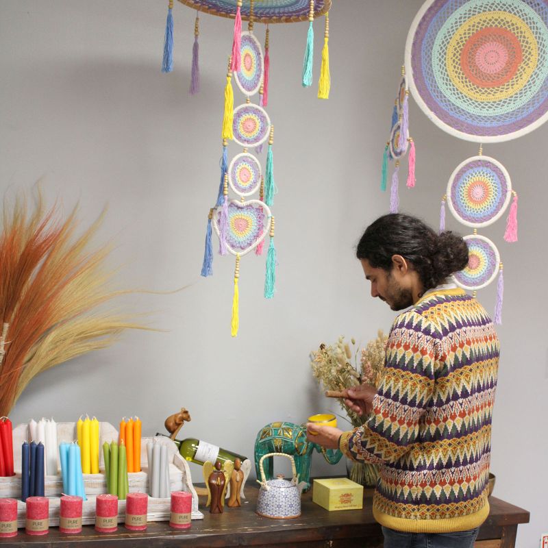 Large Dreamcatcher - Pastel Rainbow