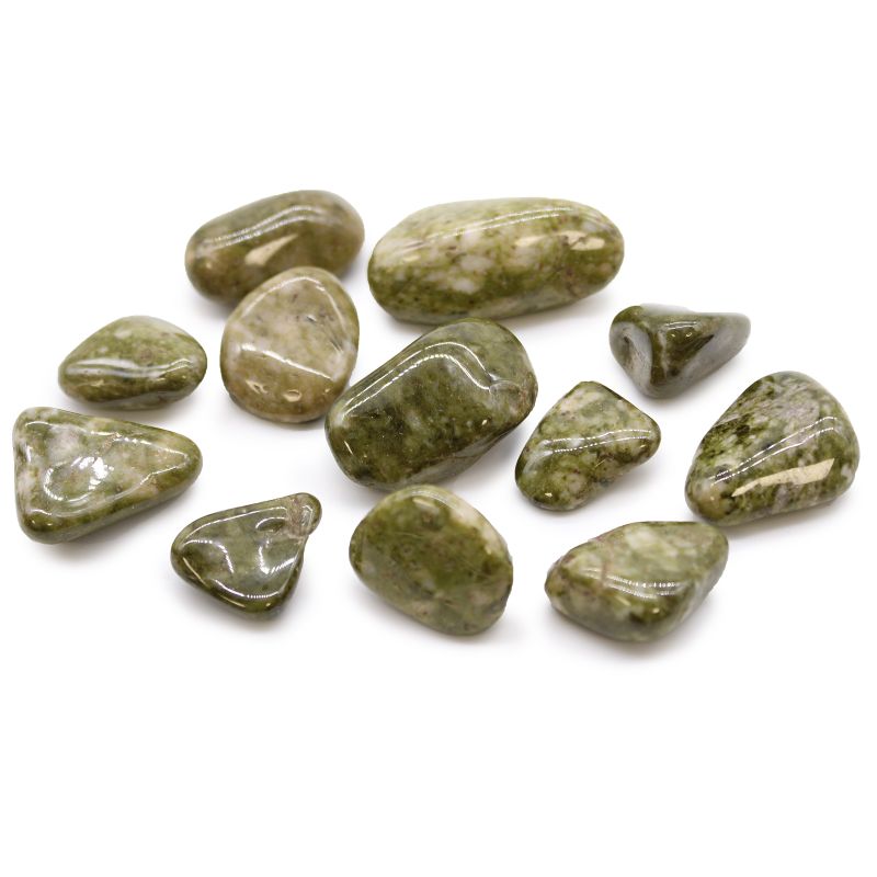 Medium African Tumble Stone - Epidote Snowflake
