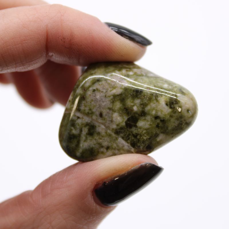 Medium African Tumble Stone - Epidote Snowflake