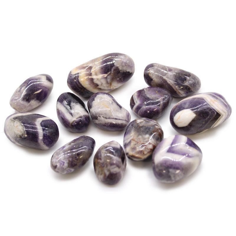 Medium African Tumble Stone - Amethyst - Chevron