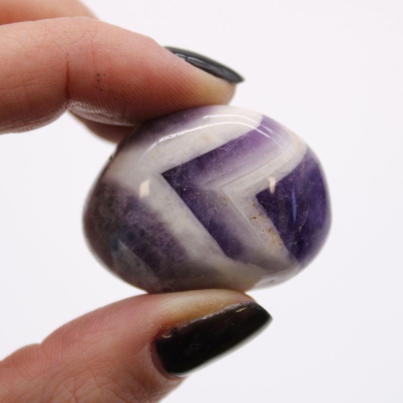 Medium African Tumble Stone - Amethyst - Chevron
