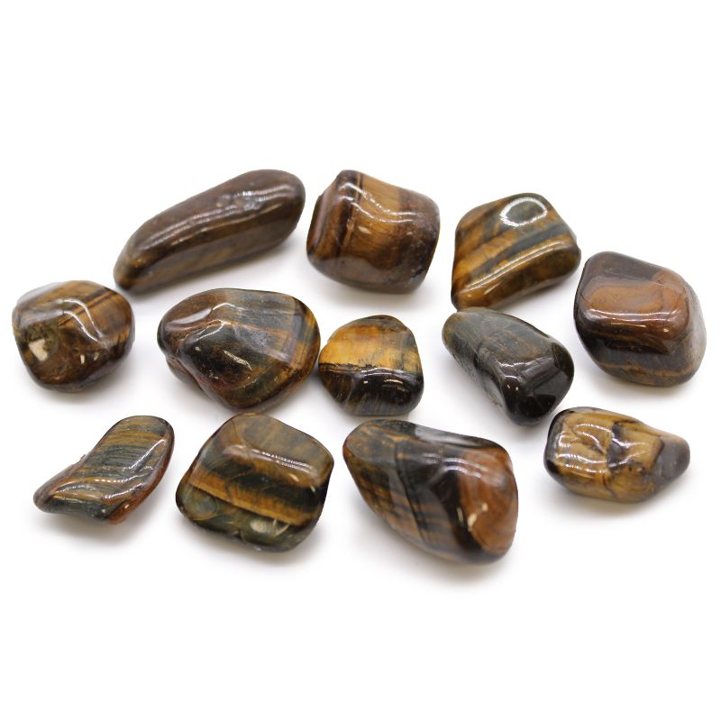 Medium African Tumble Stone - Tigers Eye - Varigated