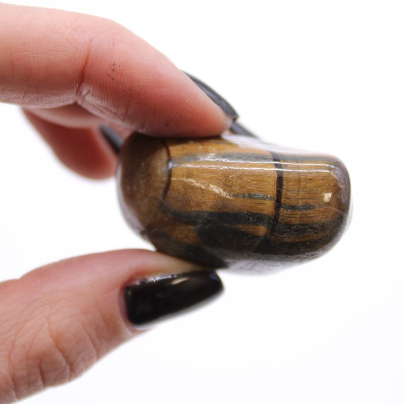 Medium African Tumble Stone - Tigers Eye - Varigated
