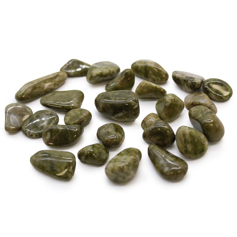 Small African Tumble Stone - Epidote Snowflake