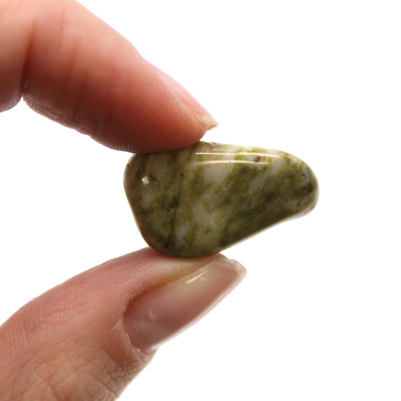 Small African Tumble Stone - Epidote Snowflake