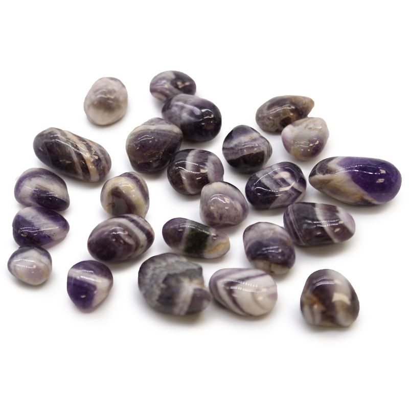 Small African Tumble Stone - Amethyst - Chevron
