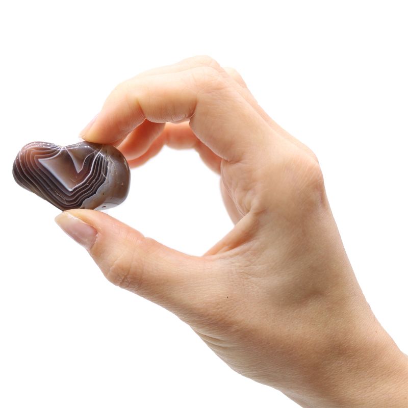 L Tumble Stone - Grey Agate