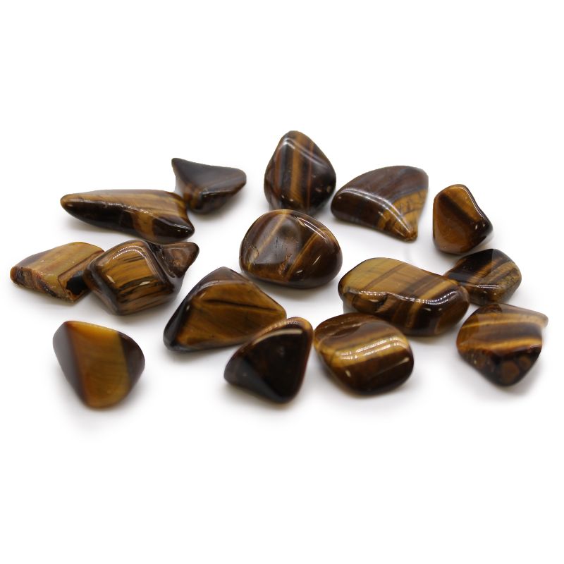 M Tumble Stone - Tiger Eye - Gold