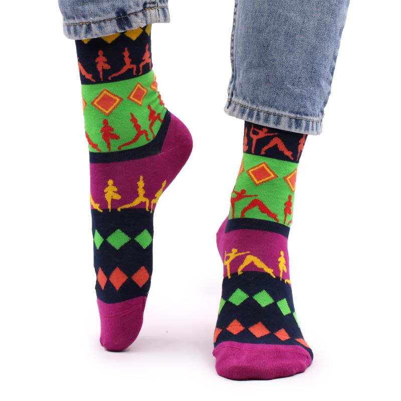 Hop Hare Bamboo Socks - Yoga Poses S/M