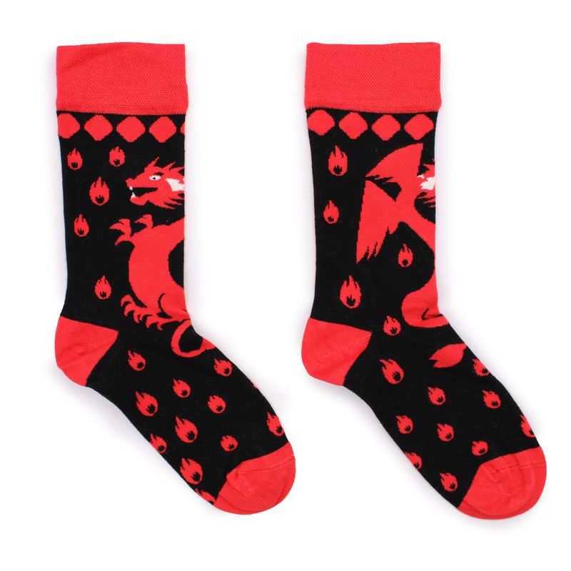 Hop Hare Bamboo Socks - Red Dragons S/M