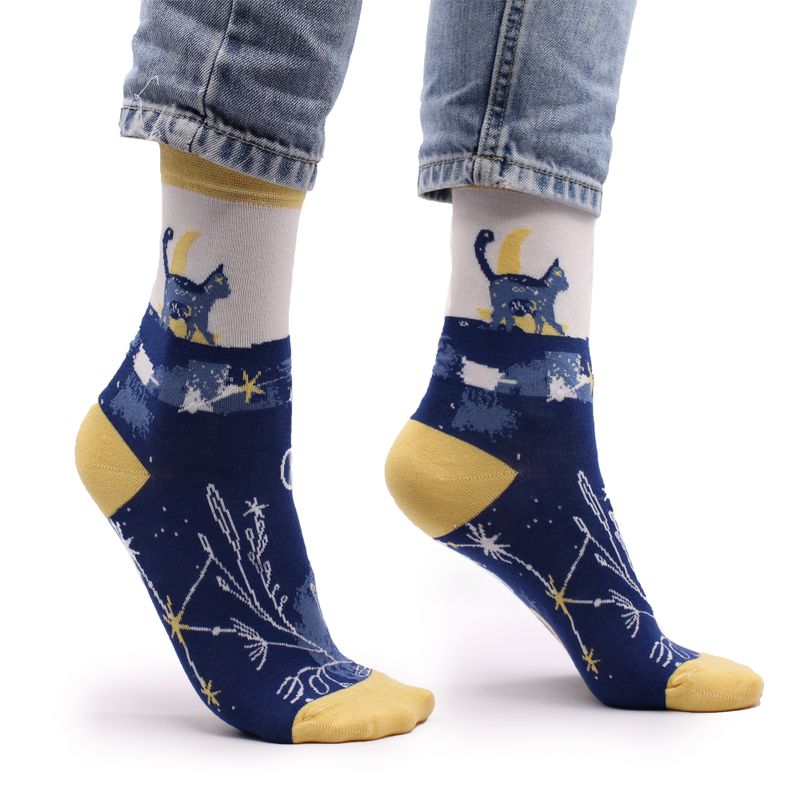 Hop Hare Bamboo Socks - Midnight Cat S/M