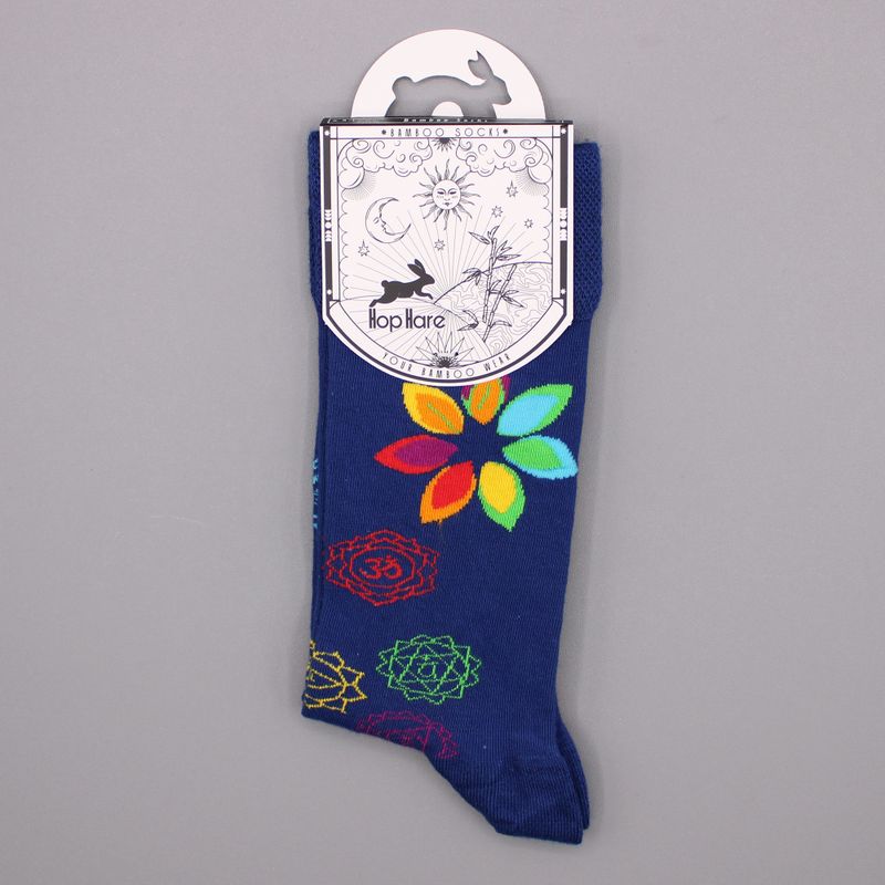 Hop Hare Bamboo Socks - Rainbow Chakra S/M