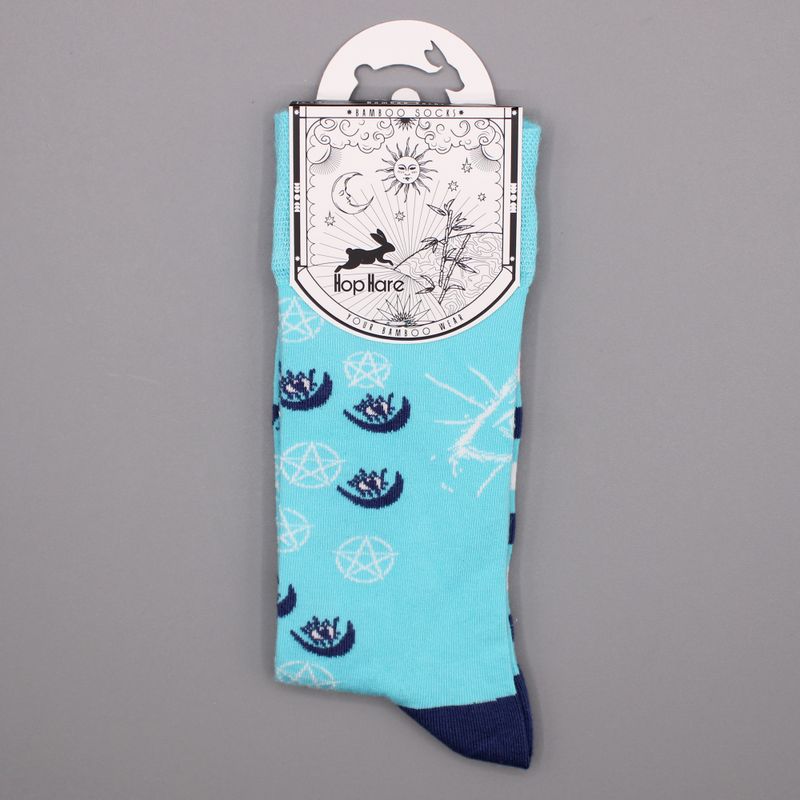 Hop Hare Bamboo Socks - Pentagram and Evil Eye S/M