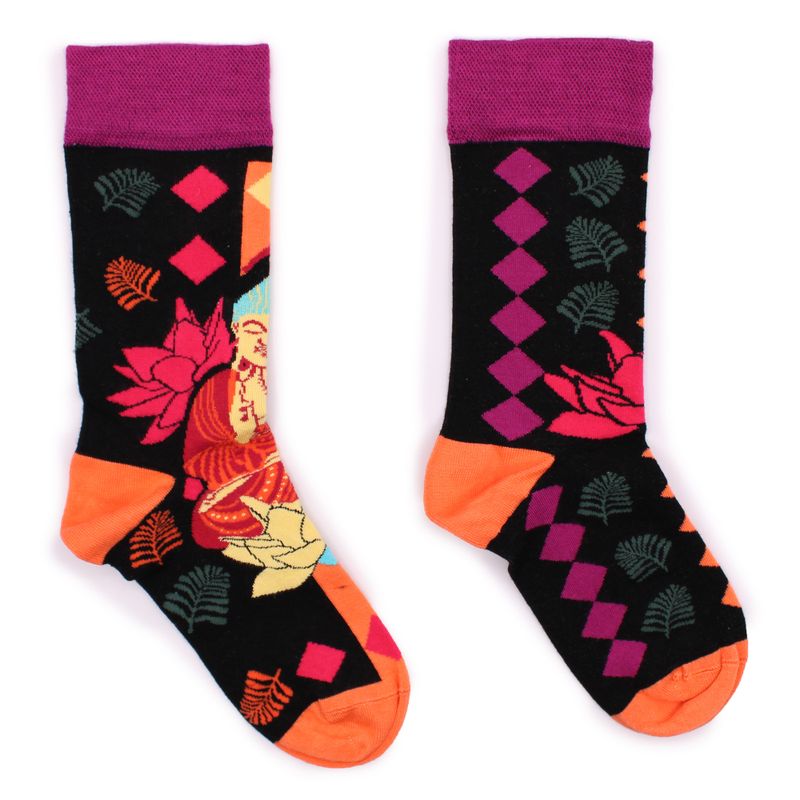 Hop Hare Bamboo Socks - Purple Buddha & Lotus S/M