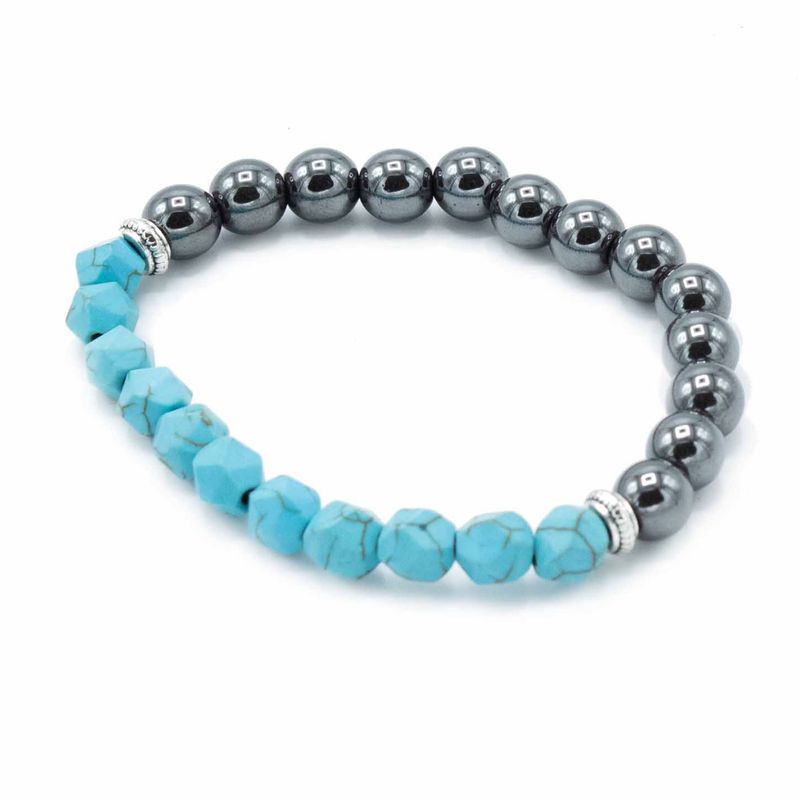 Faceted Gemstone Bracelet - Magnetic Turquoise Howlite