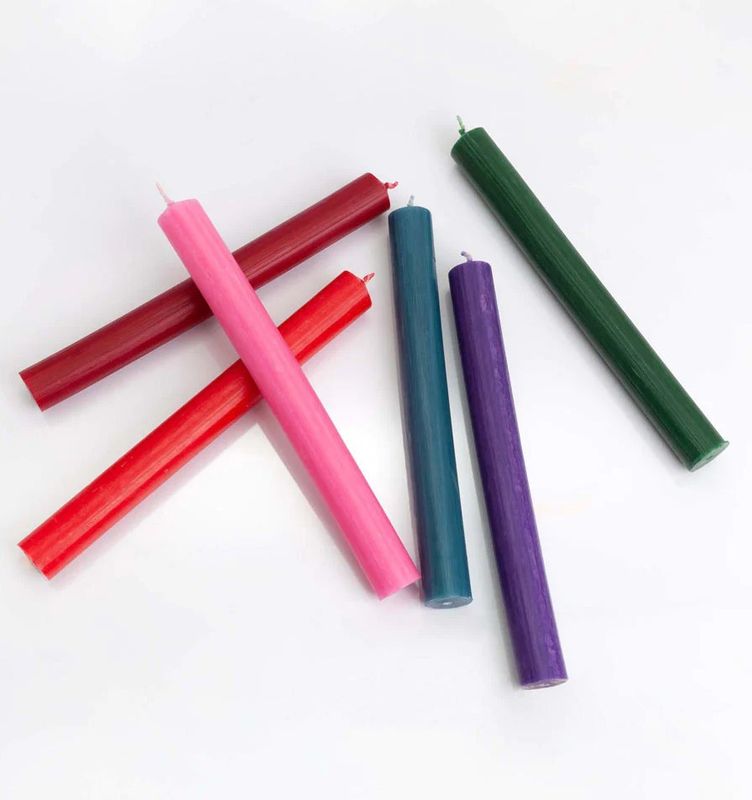 Bulk Solid Colour Dinner Candles - Rustic Burgundy
